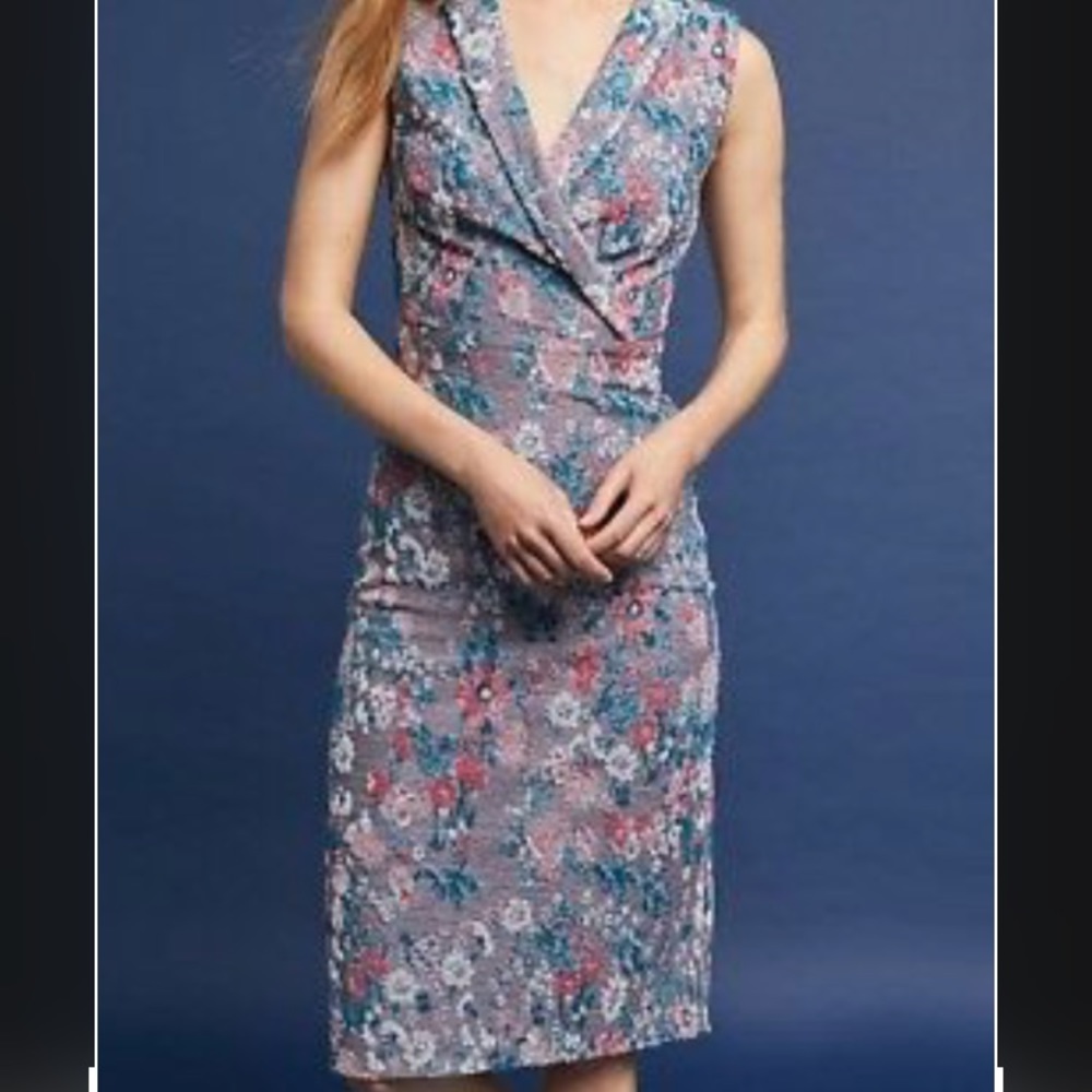 Maeve jacquard floral sheath sz 10